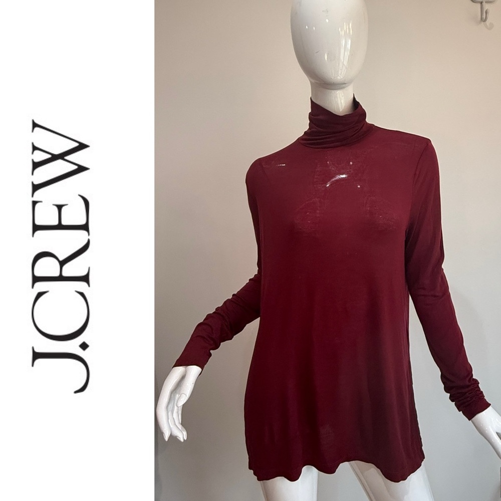 J Crew Lightweight Tencel Longline Turtleneck Tunic Shirt Base Layer